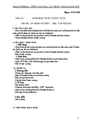 Giáo án Sinh hoạt lớp Khối 9 - Chương trình cả năm - Năm học 2018-2019 - Dương Thị Hương