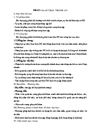 Giáo án Thể dục 7 - Tiết 43: Chủ đề Chạy nhanh (Tiết 7)