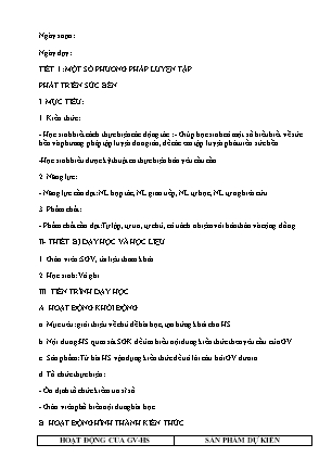 Giáo án Thể dục 9 - Tiết 1: Một số phương pháp luyện tập phát triển sức bền