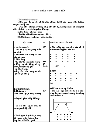Giáo án Thể dục 9 - Tiết 48: Nhảy cao - Chạy bền