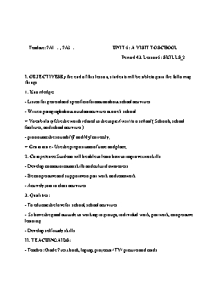 Giáo án Tiếng Anh 7 - Tuần 14+15