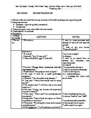 Giáo án Tiếng anh 9 - Năm học 2019-2020 - Đào Thị Tuyến