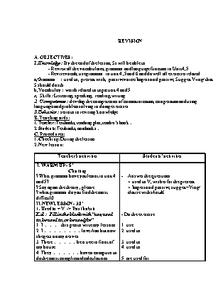 Giáo án Tiếng Anh 9 - Tuần 16+17