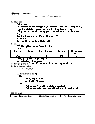 Giáo án Toán 6 - Tiết 3: Ghi số tự nhiên - Năm học 2019-2020