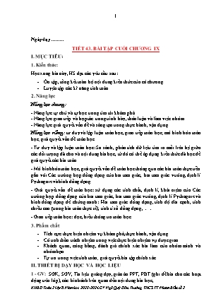 Giáo án Toán 8 - Tuần 30+31 - Tiết 43: Bài tập cuối chương IX