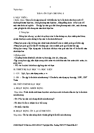 Giáo án Toán 9 (Đại số) - Tuần 5+6 - Năm học 2023-2024 - Ngô Quý Đôn