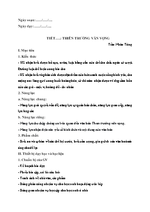 Giáo án Văn 8 - Bài 3: Thiên trường vãn vọng