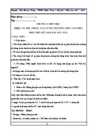 Giáo án Vật lí 9 học kì 1 - Năm học 2018-2019 - Nguyễn Văn Chung