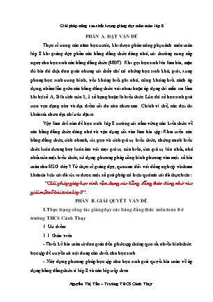 SKKN Giải pháp giúp học sinh vận dụng các hằng đẳng thức đáng nhớ vào giải một số bài toán lớp 8 - Nguyễn Thị Tấn