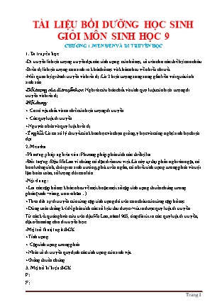 Tài liệu bồi dưỡng học sinh giỏi môn Sinh học 9